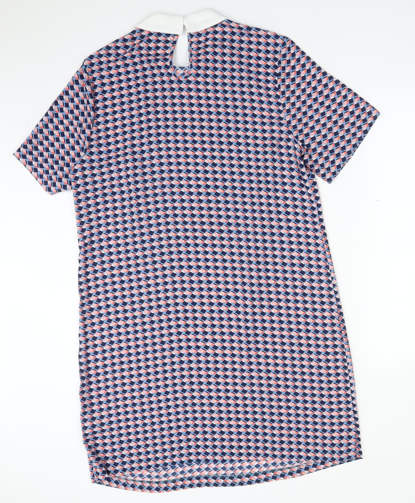 Papaya Womens Multicoloured Geometric Polyester A-Line  Size 14  Collared