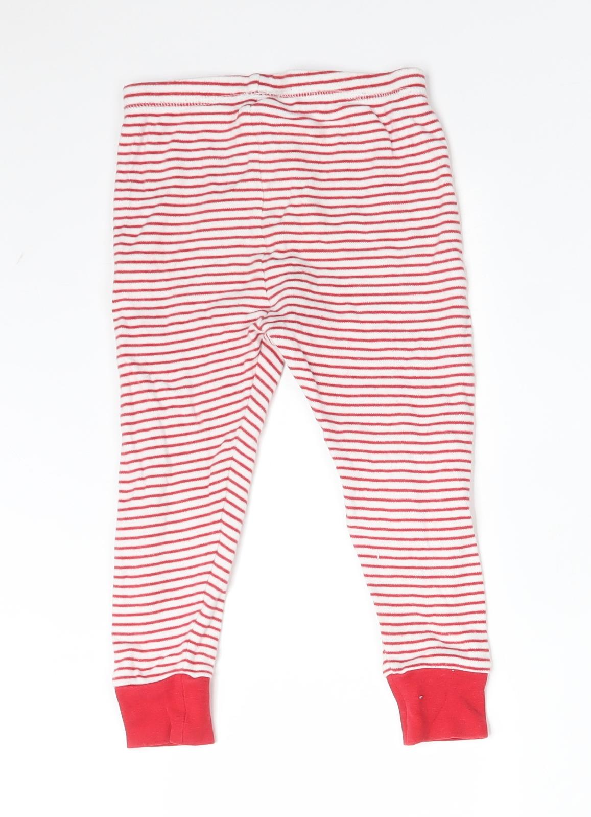 George Girls Multicoloured Striped Cotton  Pyjama Pants Size 2-3 Years   - REINDEER