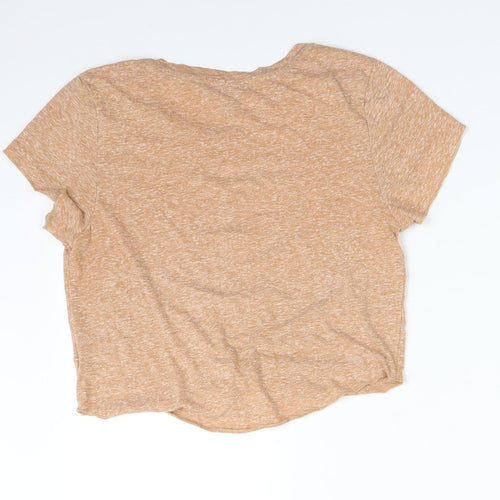 Primark Womens Orange  Polyester Basic T-Shirt Size XS Crew Neck