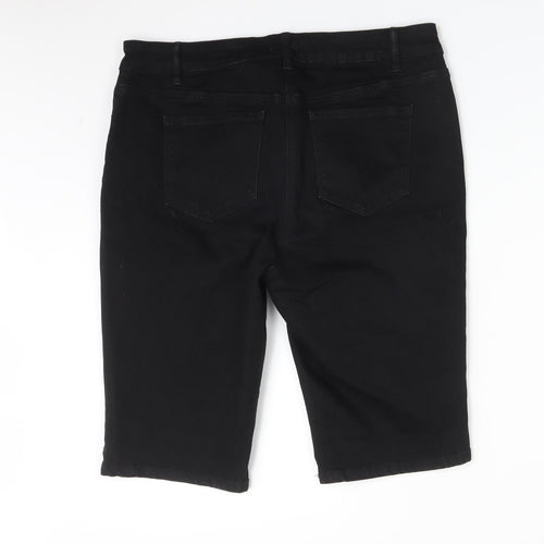 Papaya Womens Black  Cotton  Shorts Size 16 L12 in Regular