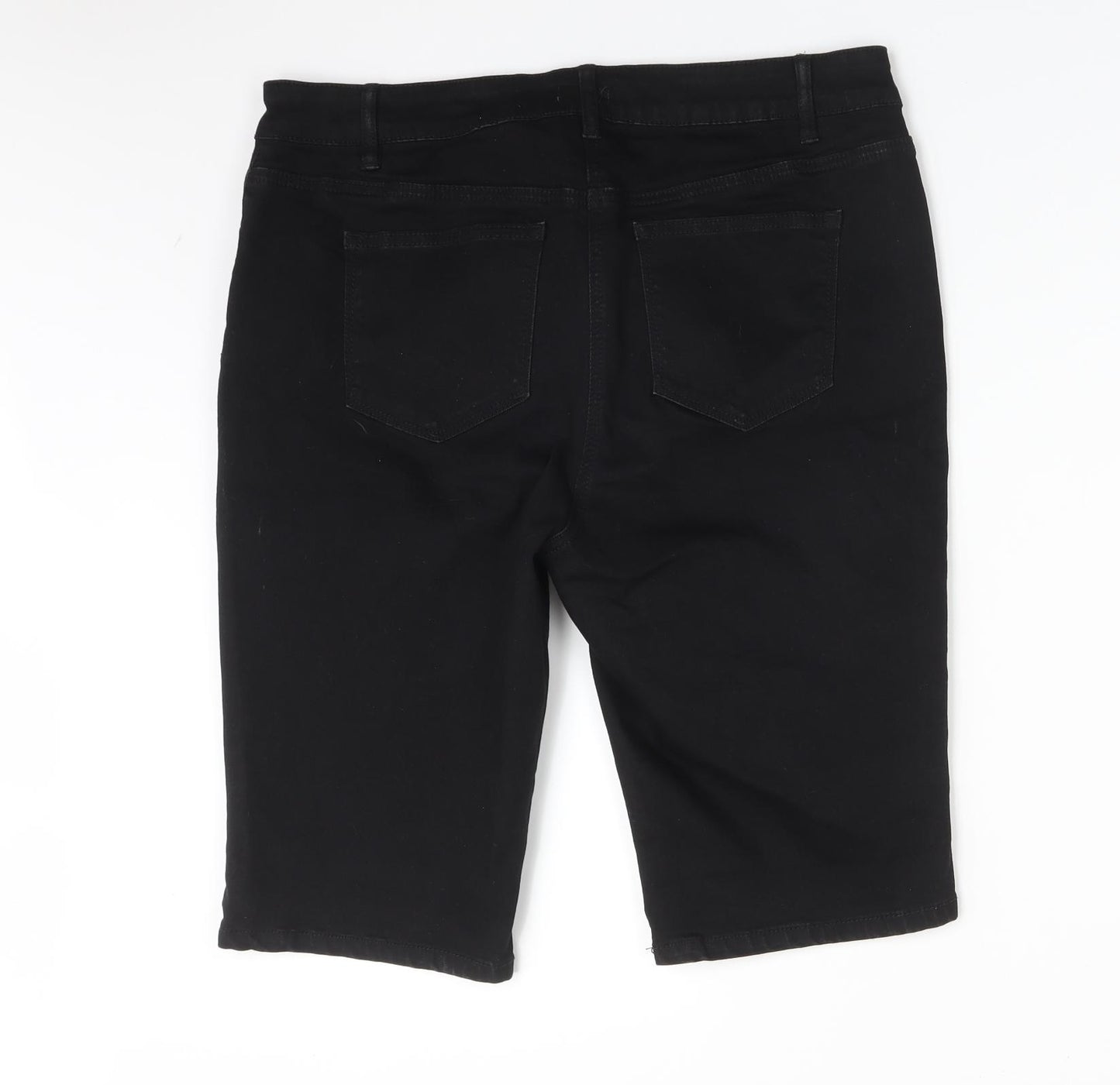 Papaya Womens Black  Cotton  Shorts Size 16 L12 in Regular