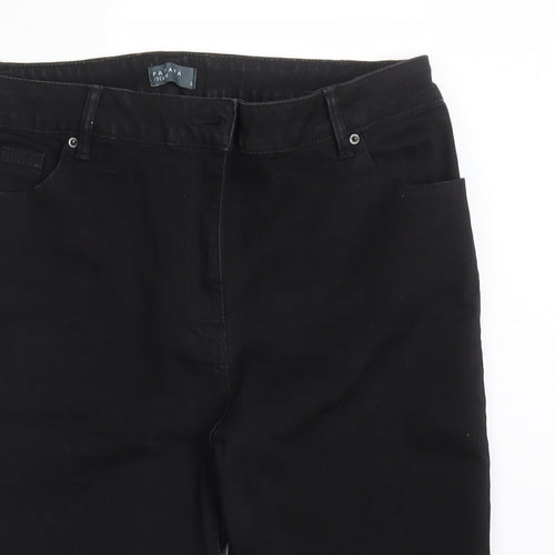 Papaya Womens Black  Cotton  Shorts Size 16 L12 in Regular