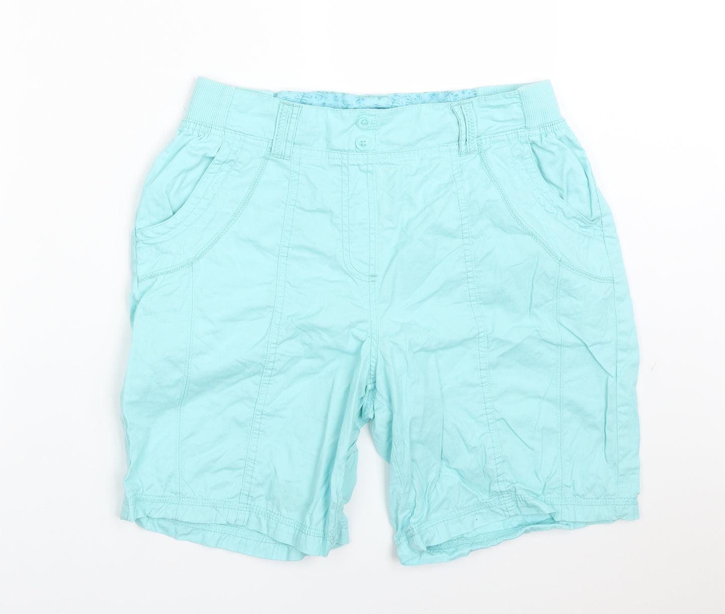 BM CASUAL Womens Blue  Cotton Shorts  Size 12 L8 in Regular