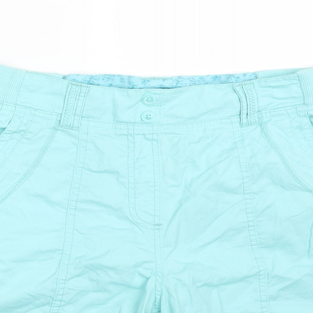 BM CASUAL Womens Blue  Cotton Shorts  Size 12 L8 in Regular