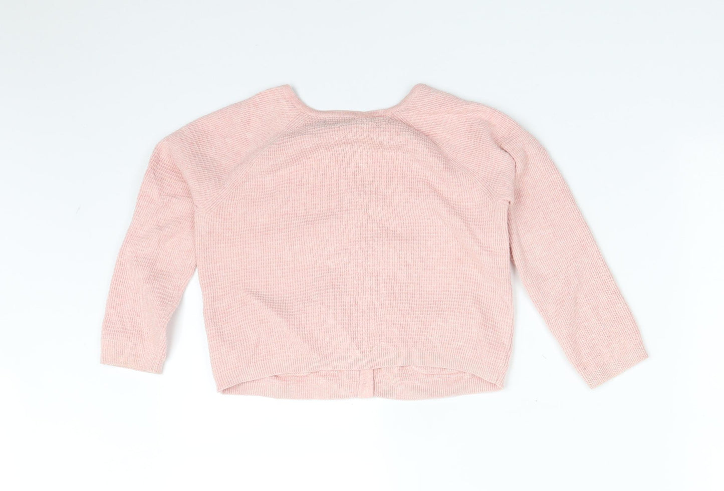 George Girls Pink Round Neck  Cotton Cardigan Jumper Size 3-4 Years