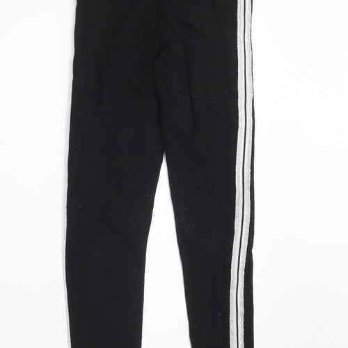 H&M Girls Black  Cotton  Trousers Size 9-10 Years  Regular  - LEGGINGS