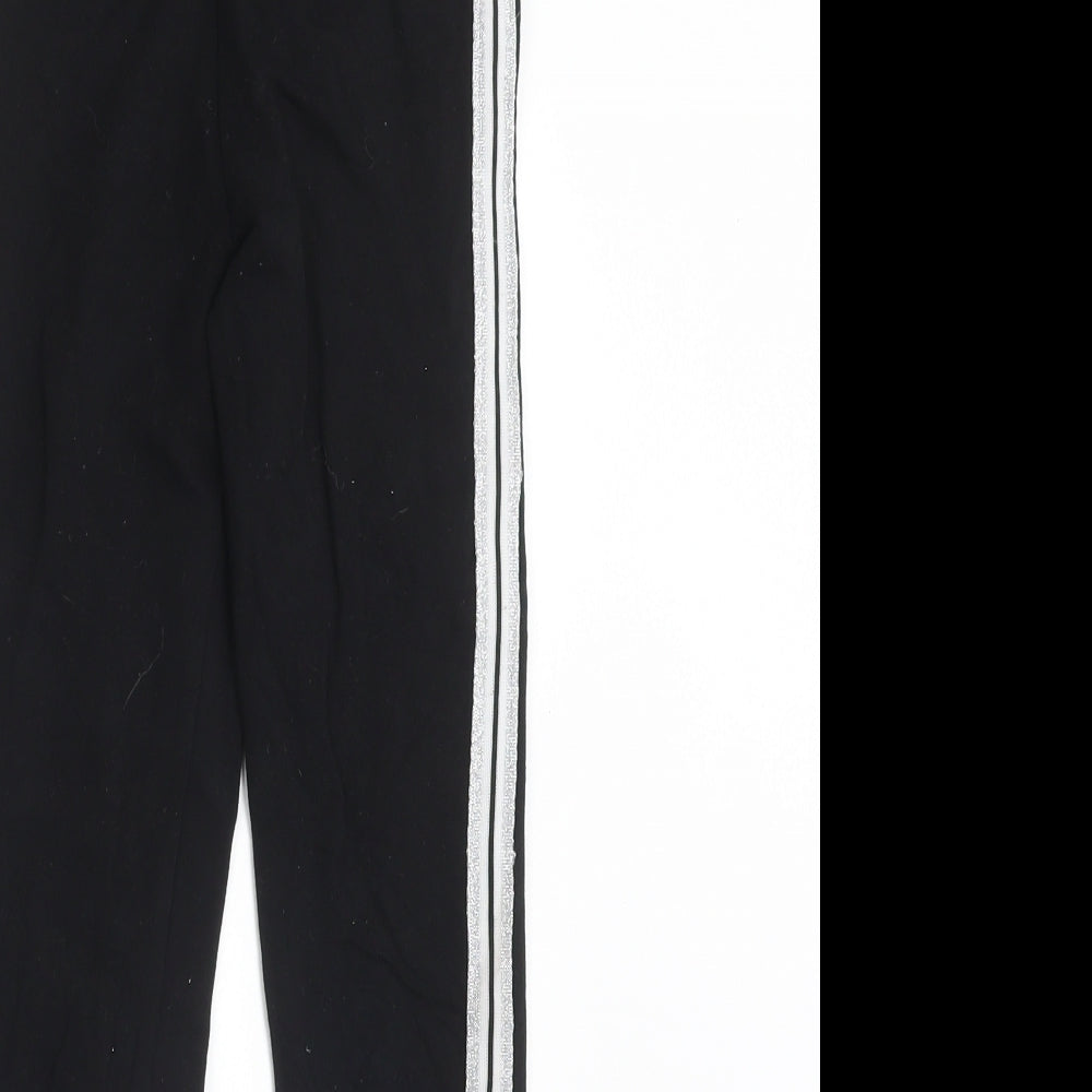 H&M Girls Black  Cotton  Trousers Size 9-10 Years  Regular  - LEGGINGS