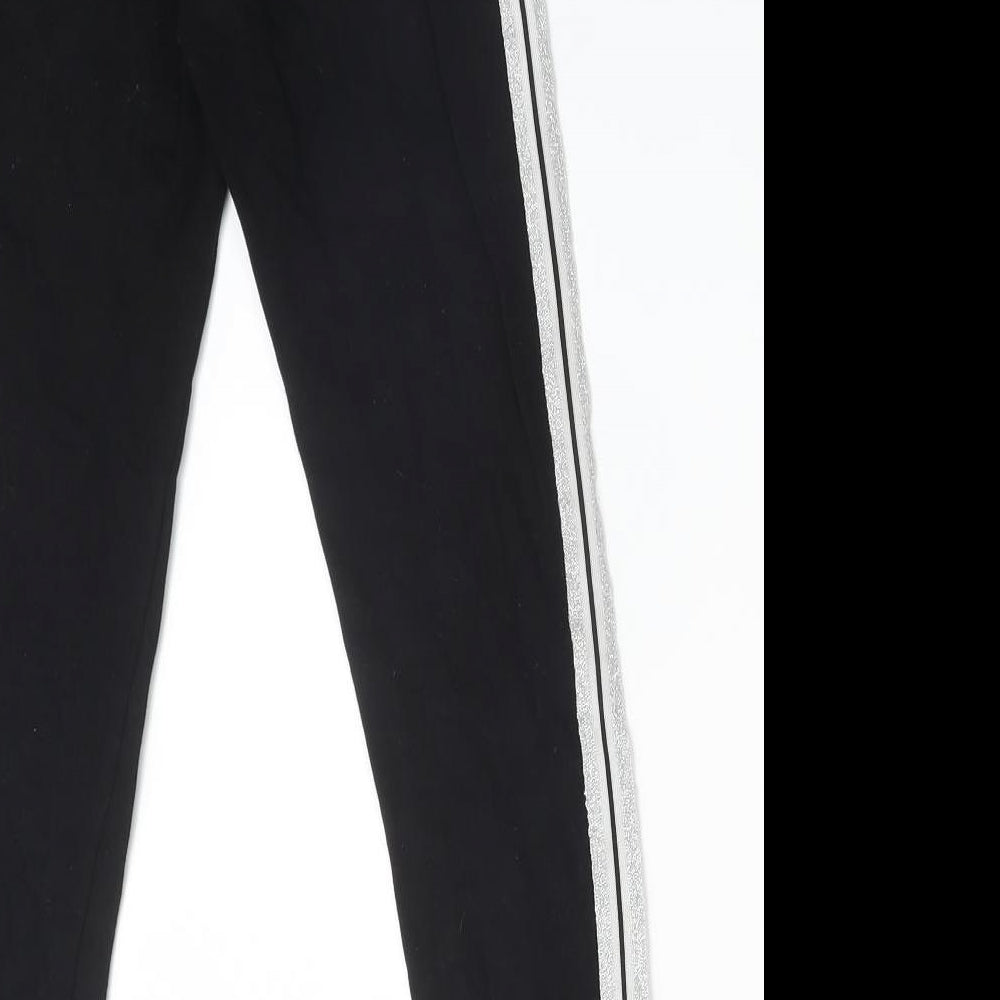 H&M Girls Black  Cotton  Trousers Size 9-10 Years  Regular  - LEGGINGS
