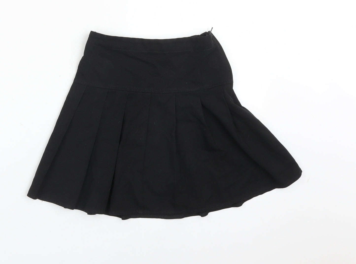 NEXT Girls Black  Polyester Pleated Skirt Size 8 Years  Regular  - SCHOOL