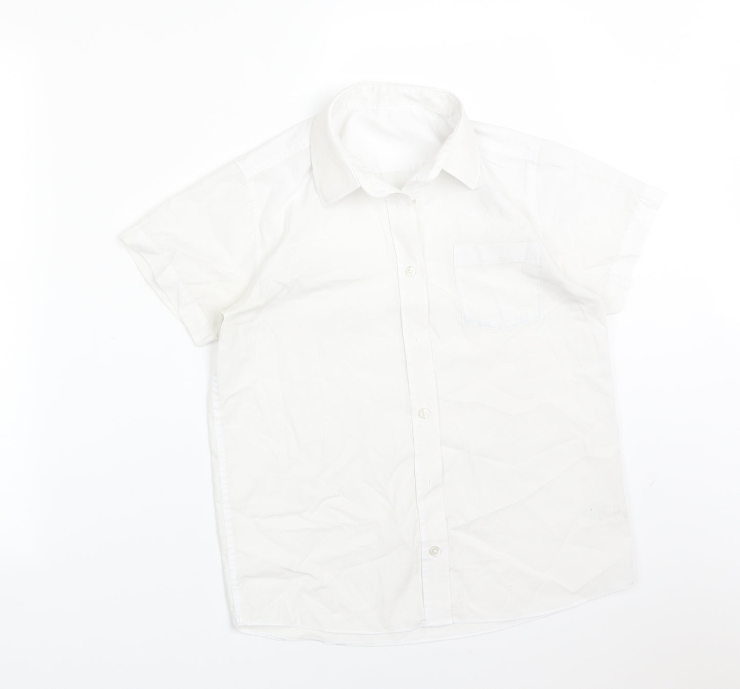 SCHOOLWEAR Girls White  Polyester Basic Button-Up Size 12 Years Collared