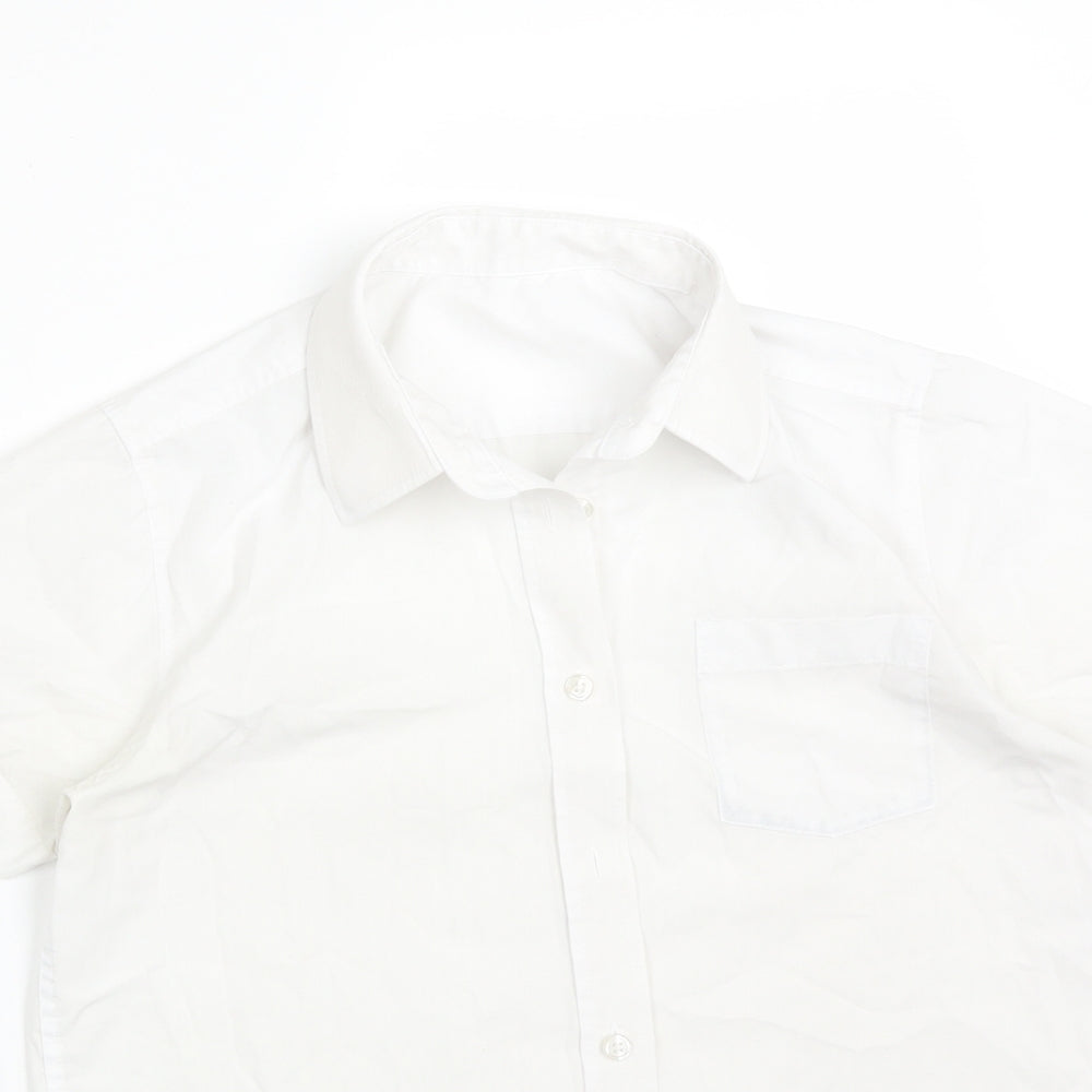 SCHOOLWEAR Girls White  Polyester Basic Button-Up Size 12 Years Collared