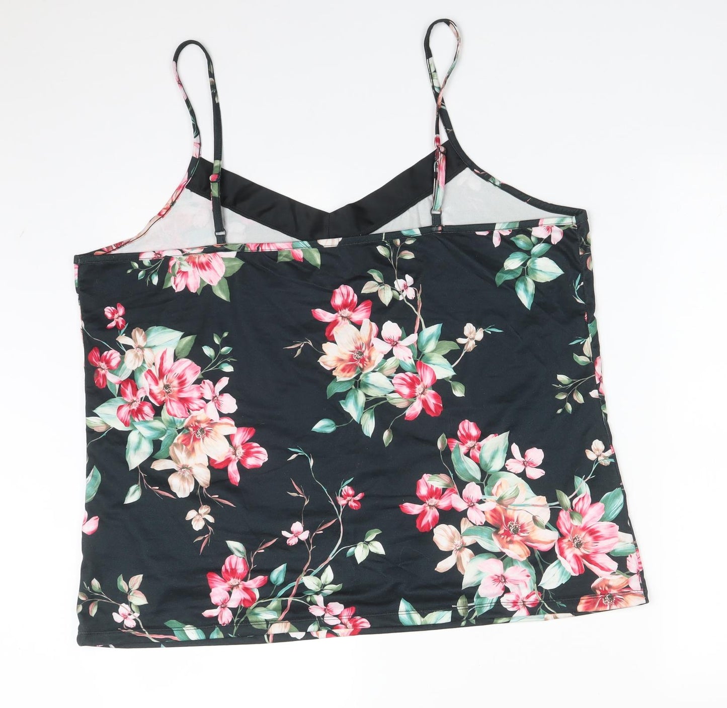 Primark Womens Multicoloured Floral Polyester Cami Pyjama Top Size XL