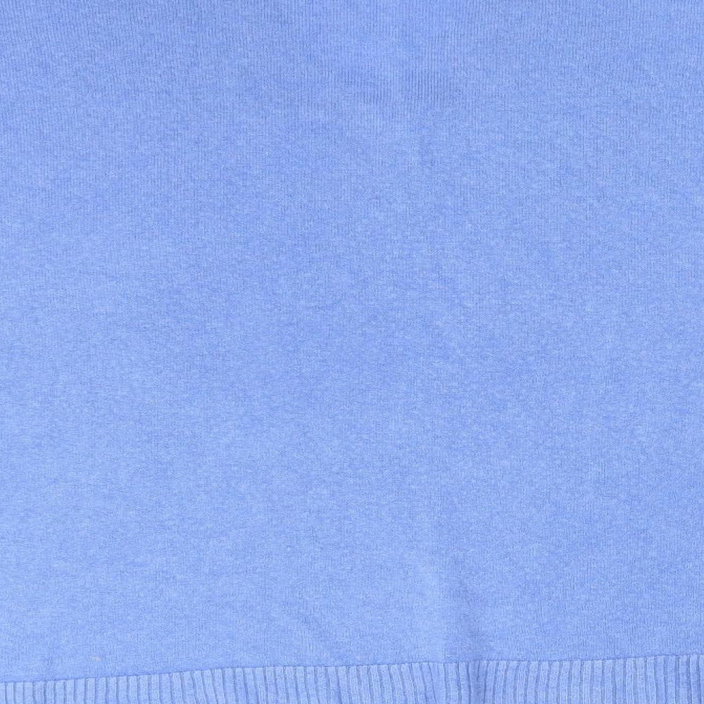 F&F Womens Blue V-Neck  Acrylic Pullover Jumper Size 16