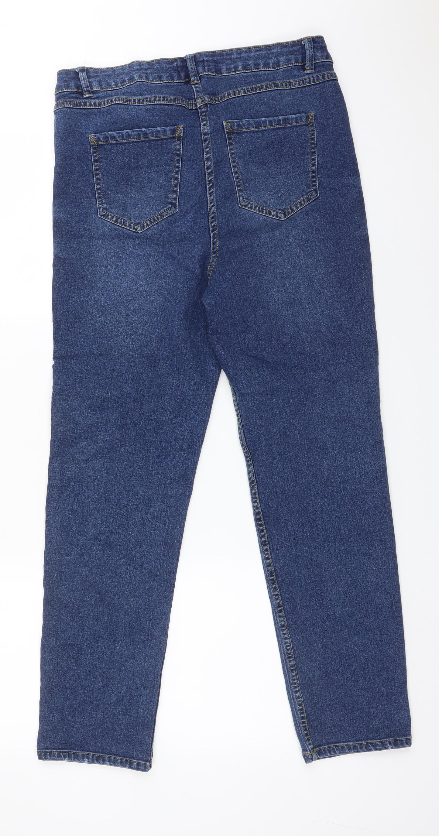 Papaya Womens Blue  Cotton Straight Jeans Size 14 L26 in Regular
