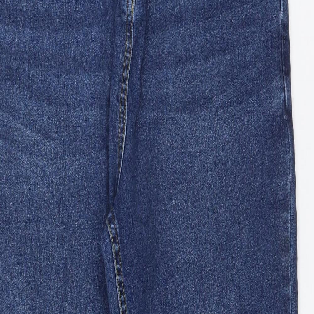 Papaya Womens Blue  Cotton Straight Jeans Size 14 L26 in Regular
