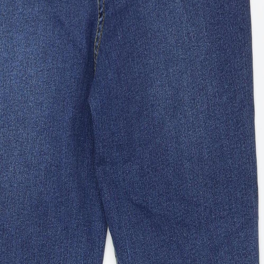 Papaya Womens Blue  Cotton Straight Jeans Size 14 L26 in Regular