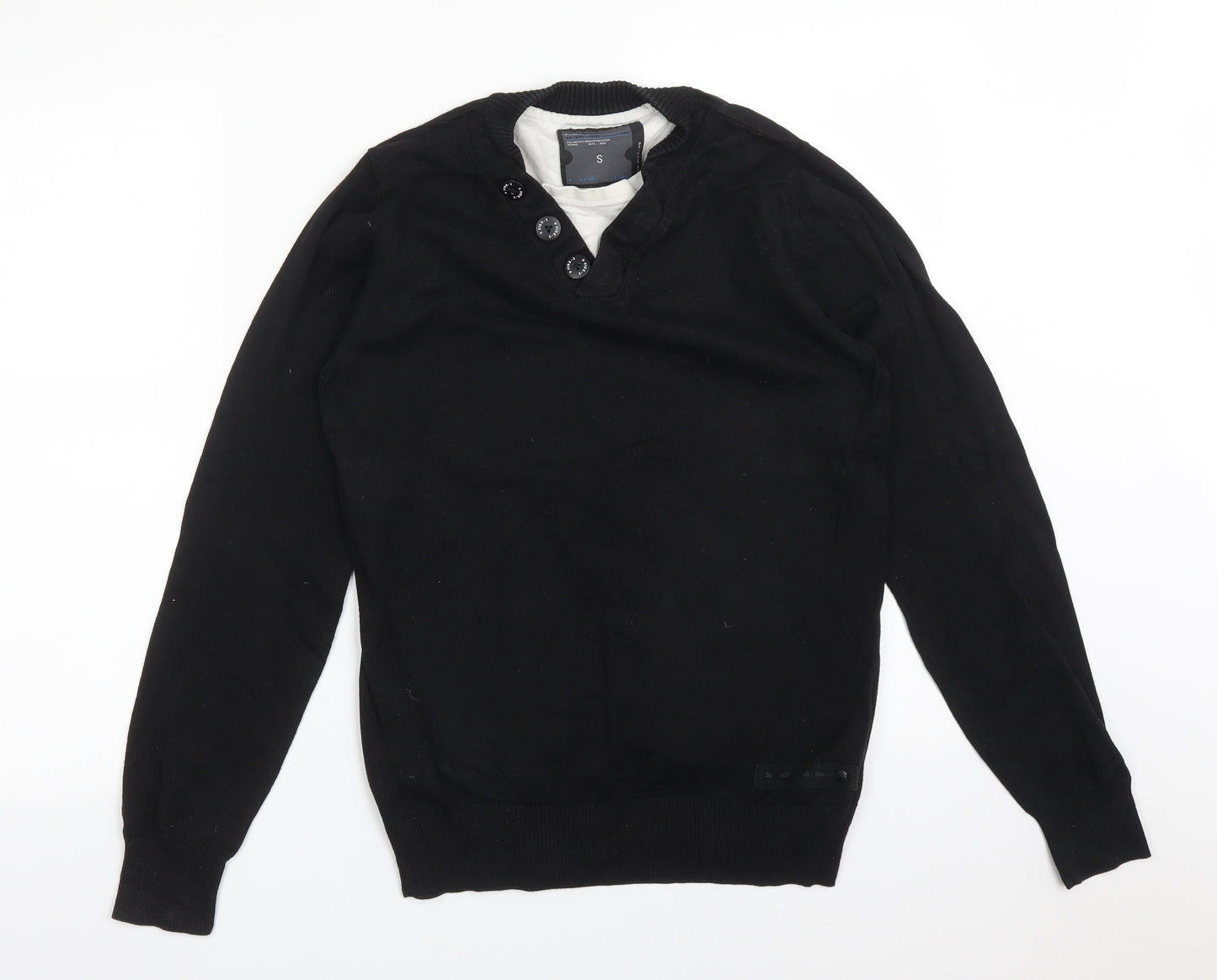NEXT Mens Black    T-Shirt Size S V-Neck