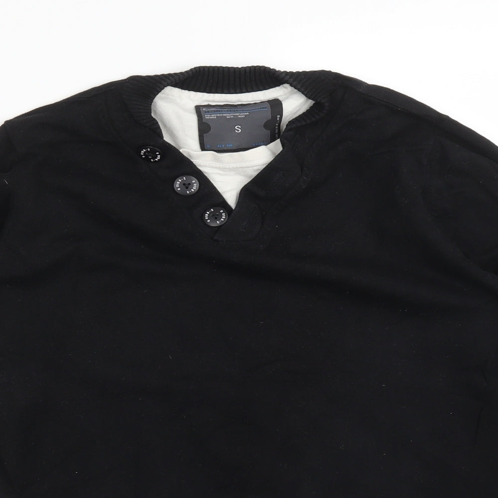 NEXT Mens Black    T-Shirt Size S V-Neck