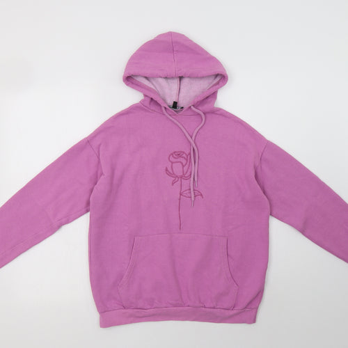 Boohoo Womens Purple  Cotton Pullover Hoodie Size 8   - Rose