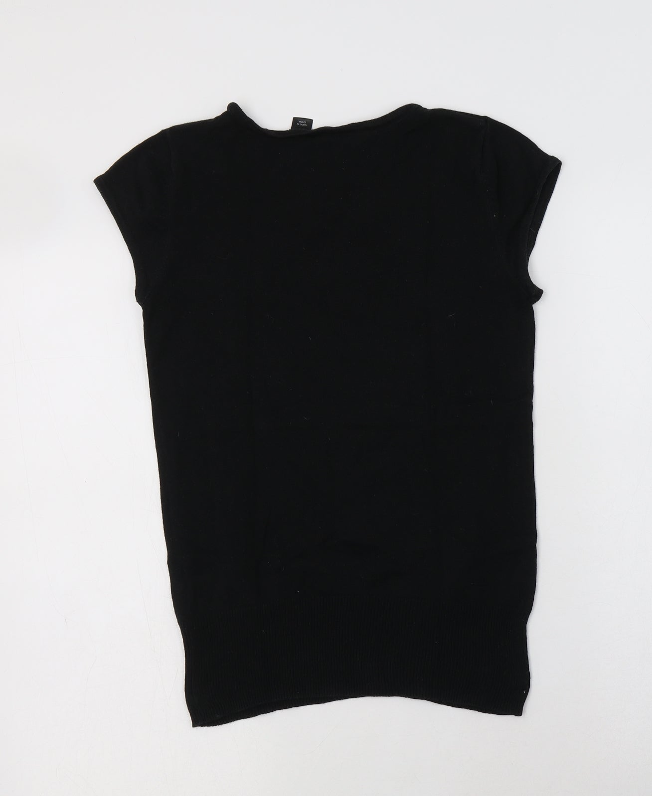 H&M Womens Black Crew Neck  Cotton Pullover Jumper Size 8   - Heart