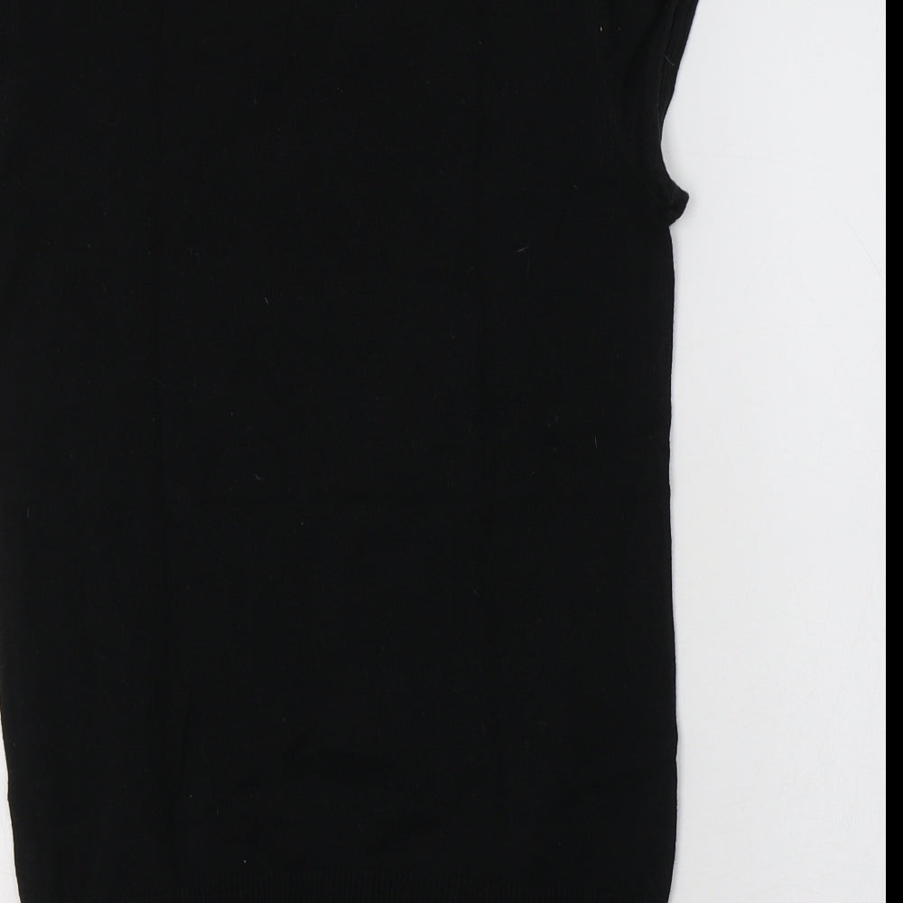 H&M Womens Black Crew Neck  Cotton Pullover Jumper Size 8   - Heart