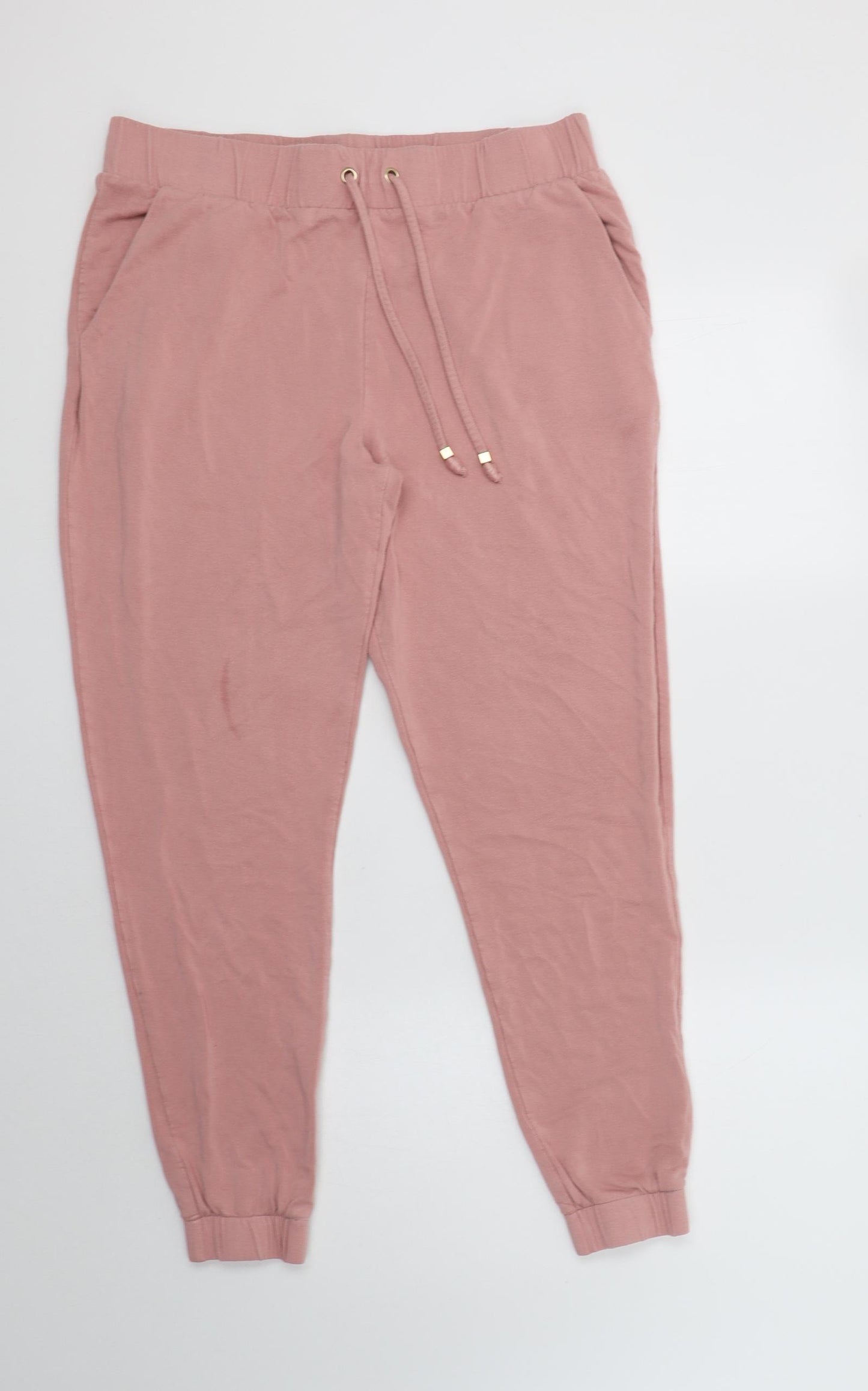 F&F Womens Pink  Viscose Jogger Trousers Size 14 L27 in Regular Drawstring