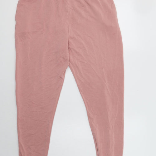 F&F Womens Pink  Viscose Jogger Trousers Size 14 L27 in Regular Drawstring
