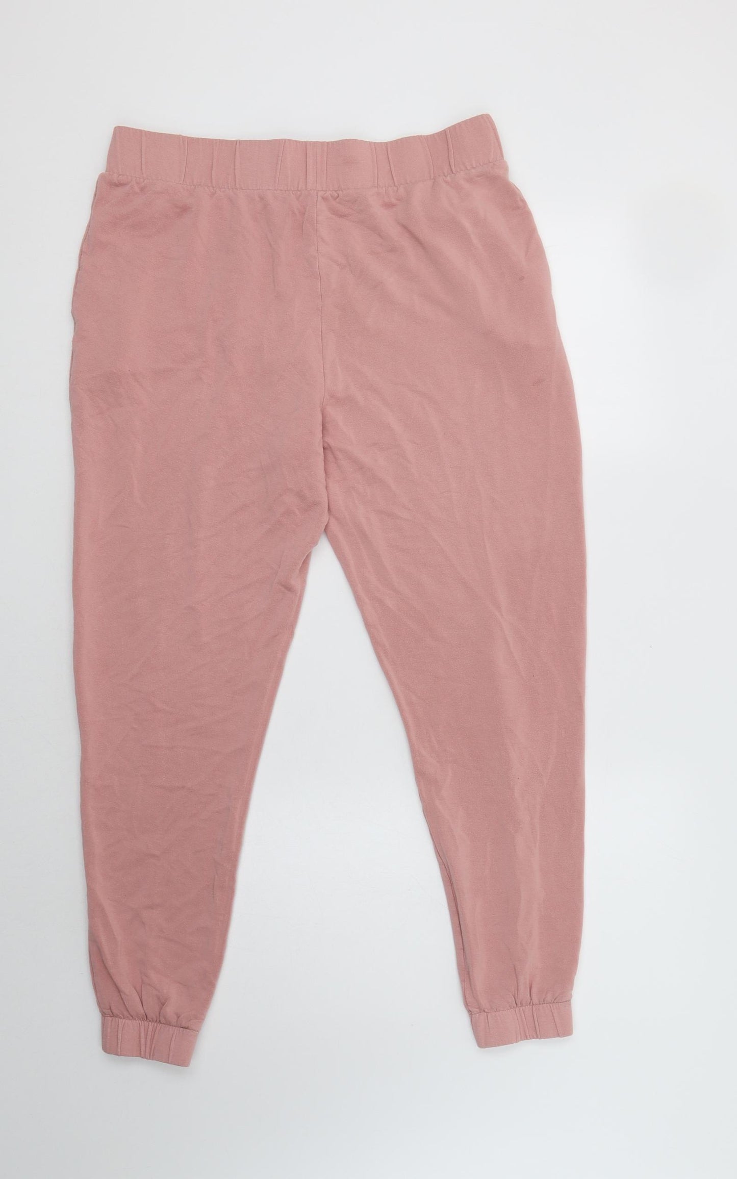 F&F Womens Pink  Viscose Jogger Trousers Size 14 L27 in Regular Drawstring