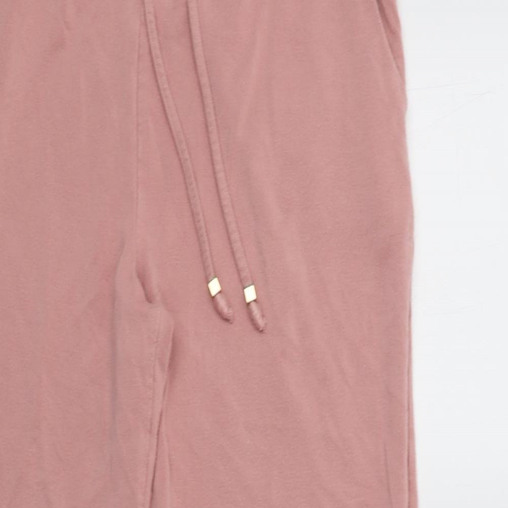 F&F Womens Pink  Viscose Jogger Trousers Size 14 L27 in Regular Drawstring