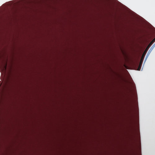 Manchester City FC Mens Purple  Cotton  Polo Size M Collared Button - Football