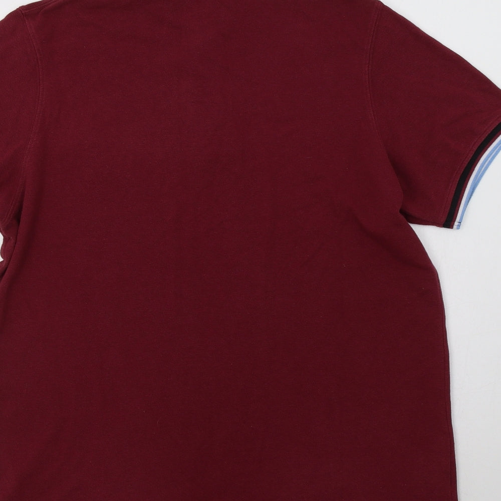 Manchester City FC Mens Purple  Cotton  Polo Size M Collared Button - Football