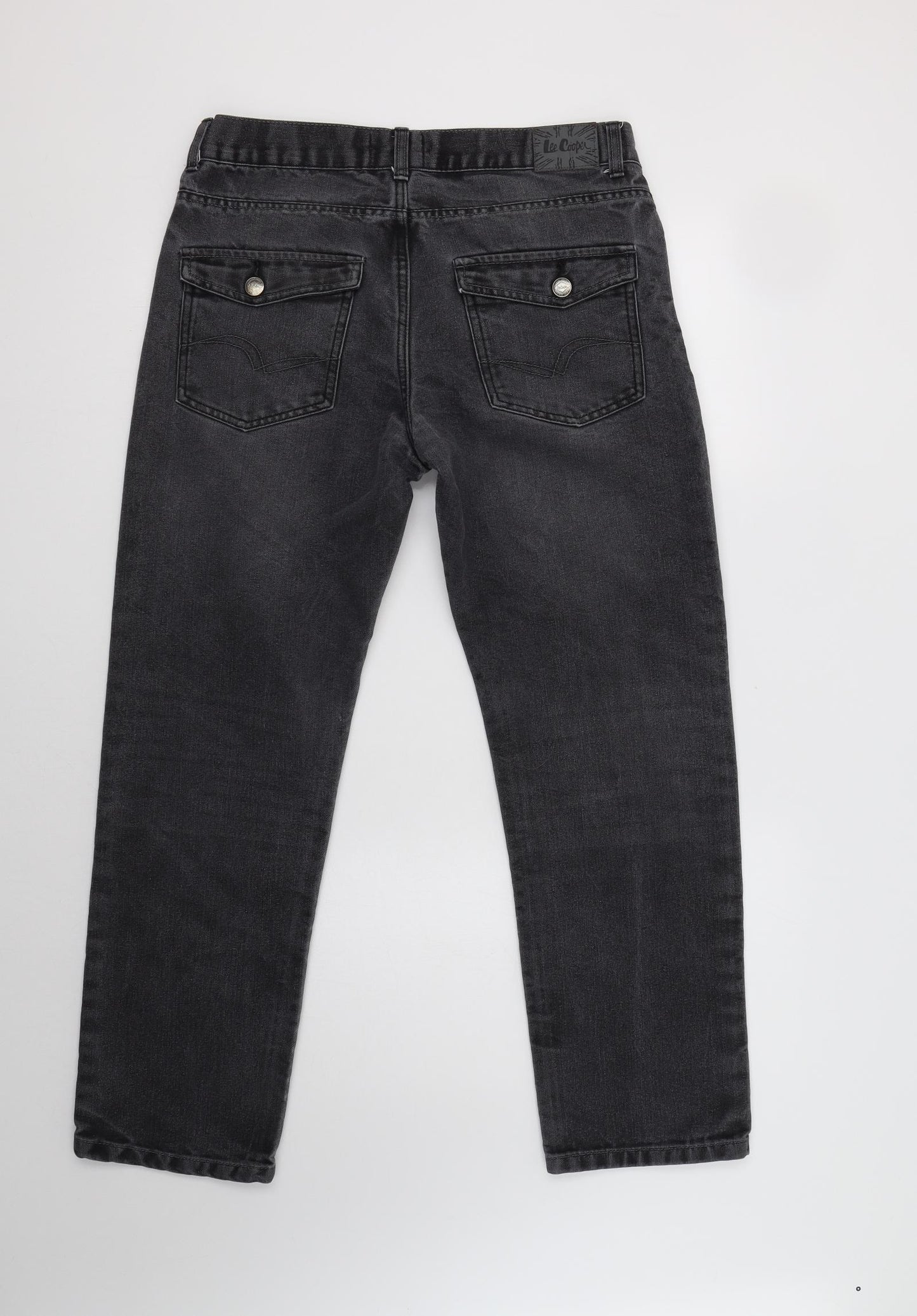 Lee Cooper Mens Grey  Cotton Straight Jeans Size 32 L29 in Regular Button