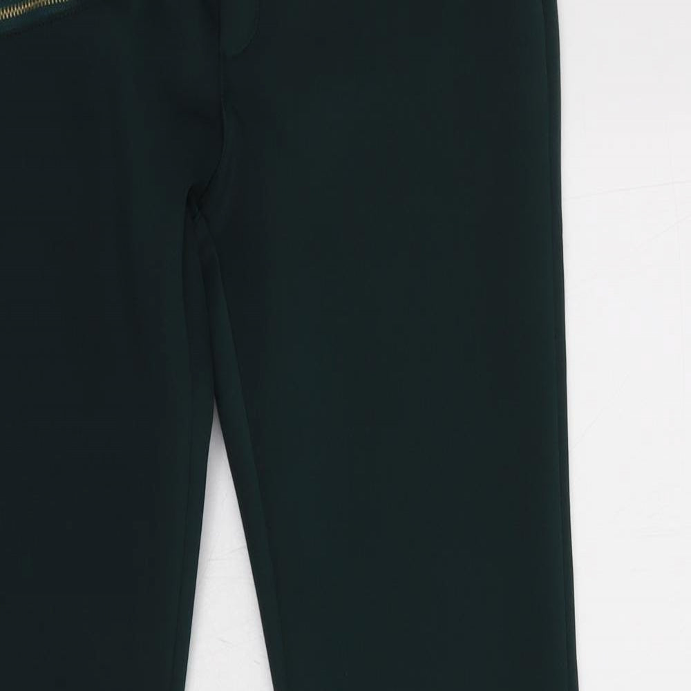 Pink Boom Womens Green  Polyester Jegging Trousers Size S L30 in Regular Button