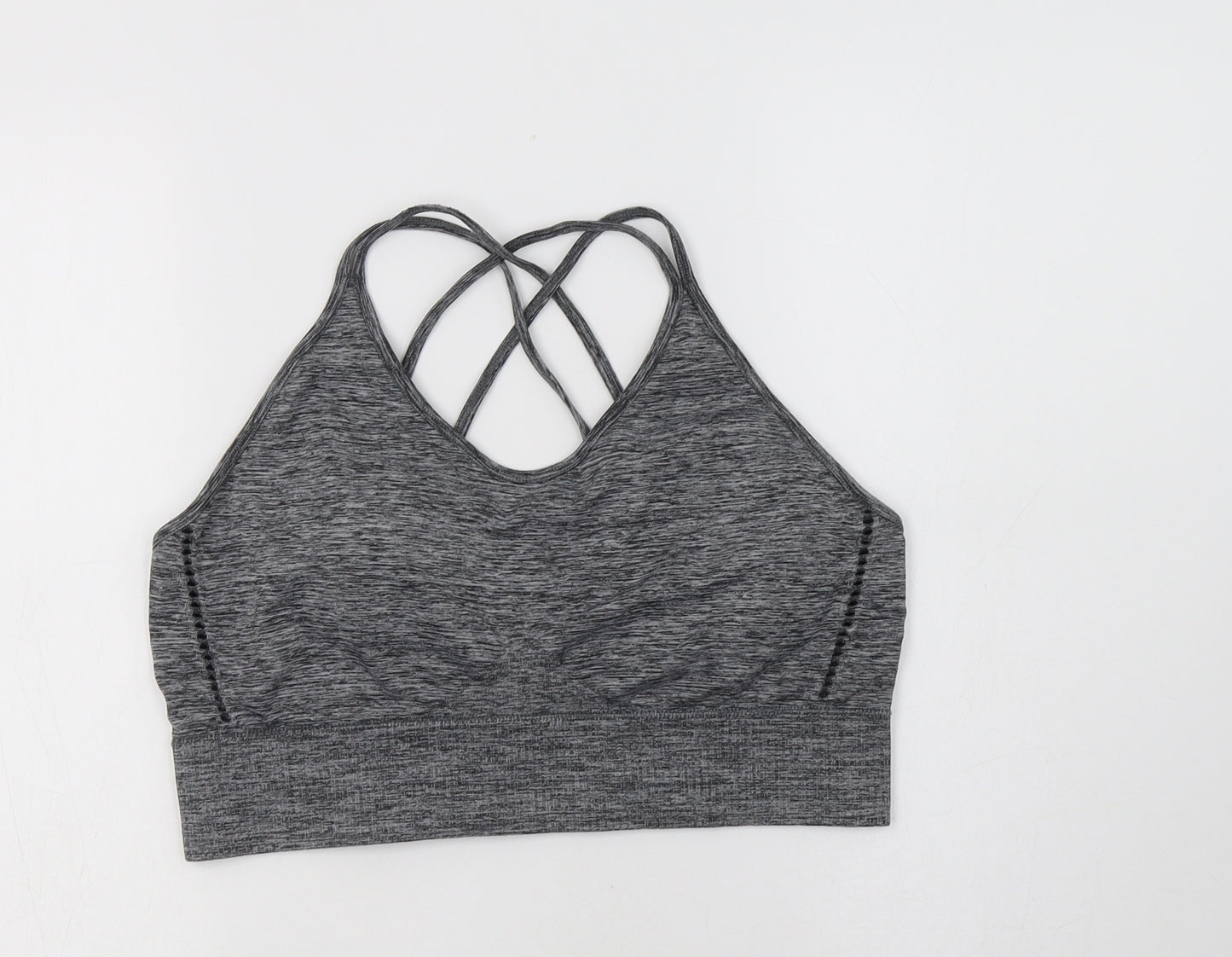 Primark Womens Grey  Polyester Cropped Tank Size 18 Scoop Neck  - Sports Bra