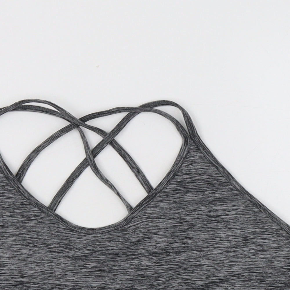 Primark Womens Grey  Polyester Cropped Tank Size 18 Scoop Neck  - Sports Bra