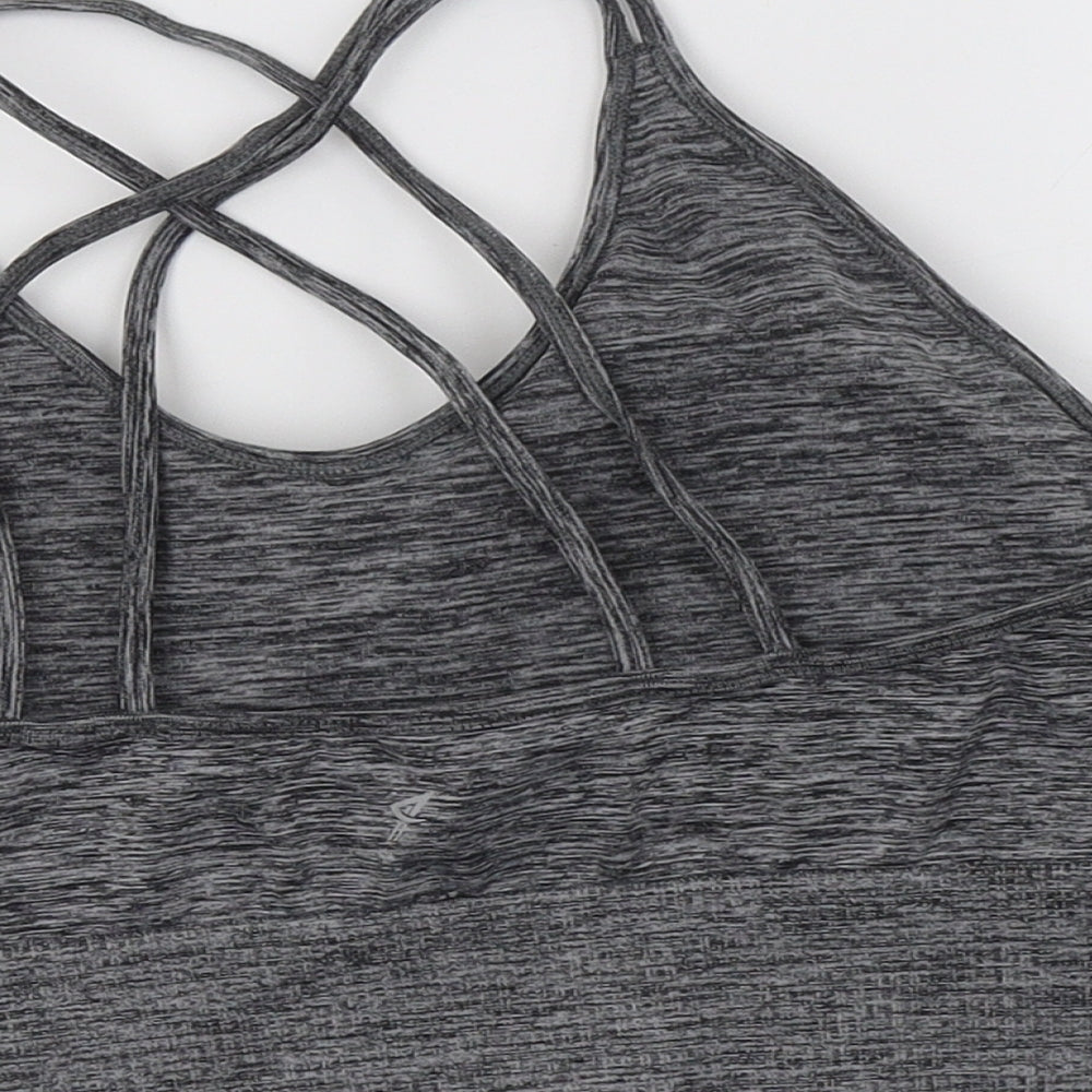 Primark Womens Grey  Polyester Cropped Tank Size 18 Scoop Neck  - Sports Bra