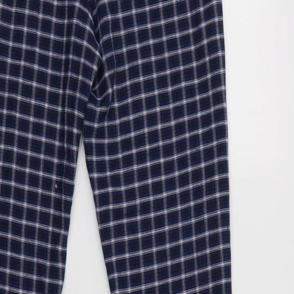 PRETTYLITTLETHING Womens Black Check Cotton Trousers  Size 6 L35 in Regular Zip
