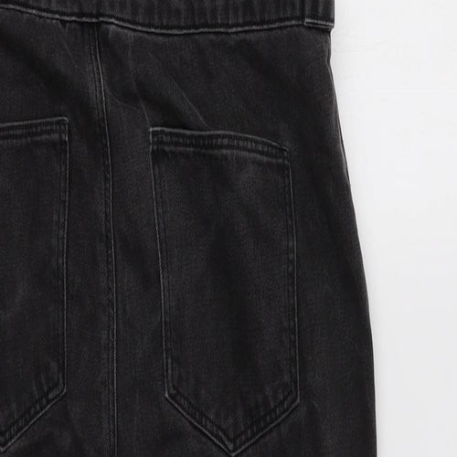 Topshop Womens Grey  Cotton Dungarees Trousers Size 12 L28 in Regular Button