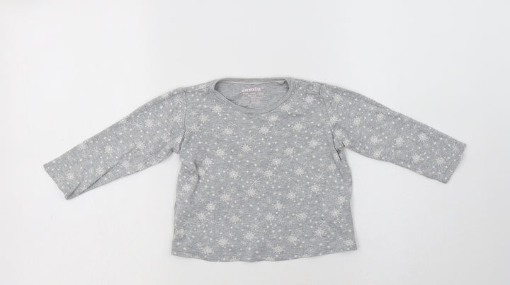 Lupilu Baby Grey Geometric Cotton Basic T-Shirt Size 12-18 Months Crew Neck - Snowflake Print