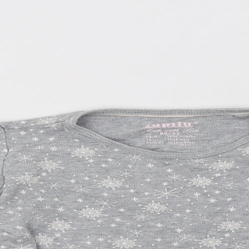Lupilu Baby Grey Geometric Cotton Basic T-Shirt Size 12-18 Months Crew Neck  - Snowflake Print