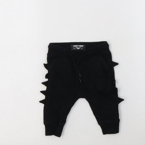 NEXT Baby Black  Cotton Pedal Pusher Trousers Size 3-6 Months  Drawstring - Dino