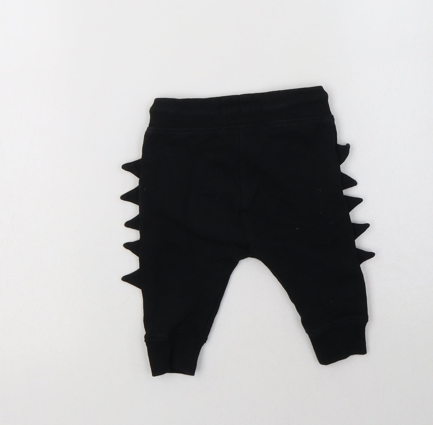 NEXT Baby Black  Cotton Pedal Pusher Trousers Size 3-6 Months  Drawstring - Dino