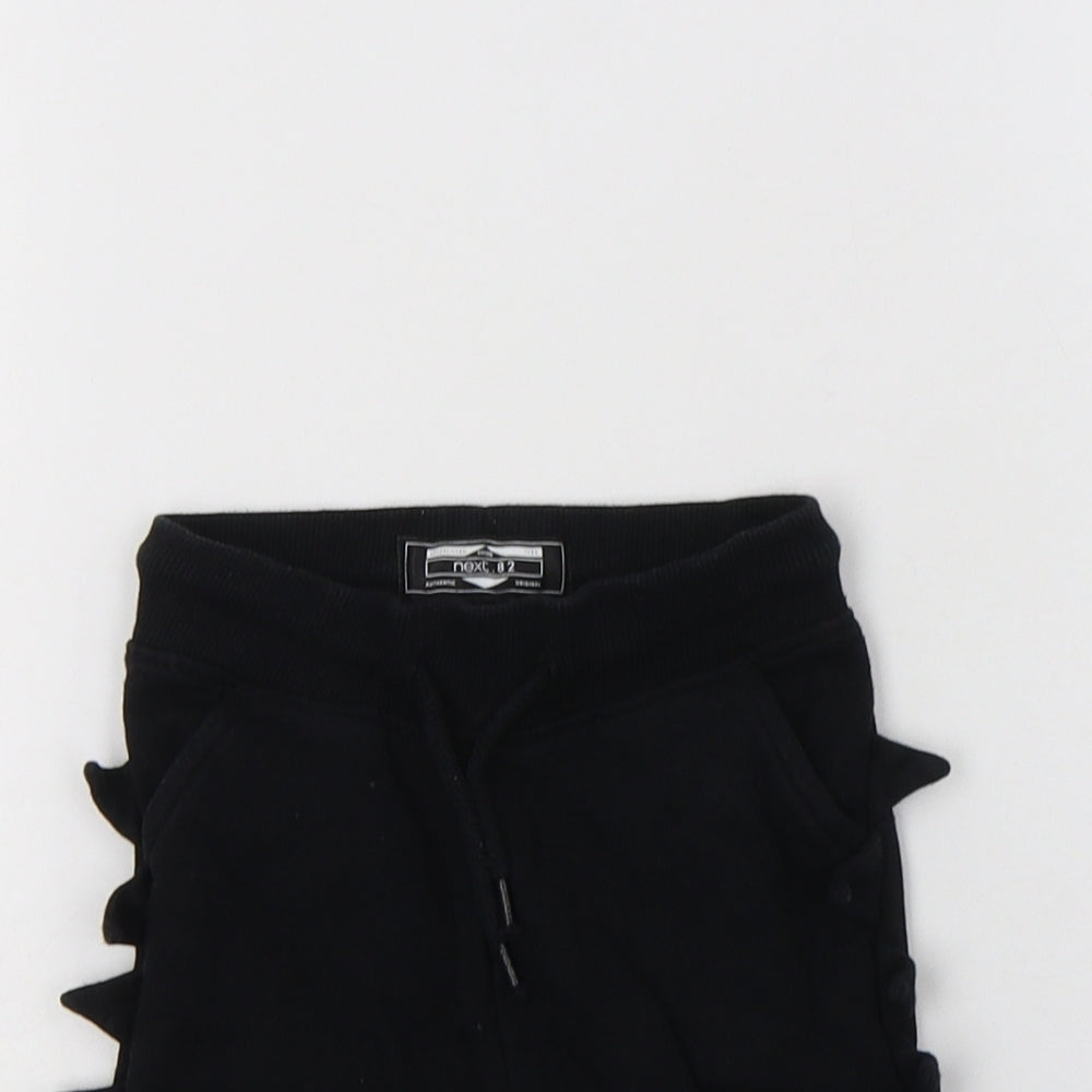 NEXT Baby Black  Cotton Pedal Pusher Trousers Size 3-6 Months  Drawstring - Dino