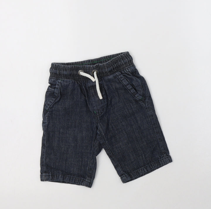 NEXT Boys Blue  Cotton Bermuda Shorts Size 5 Years  Regular Drawstring