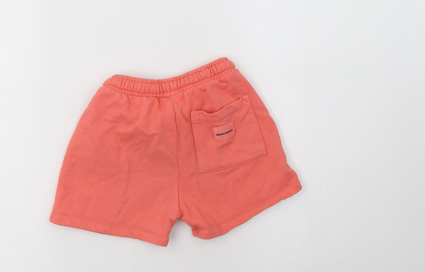Zara Girls Pink  Cotton Sweat Shorts Size 3-4 Years  Regular Drawstring