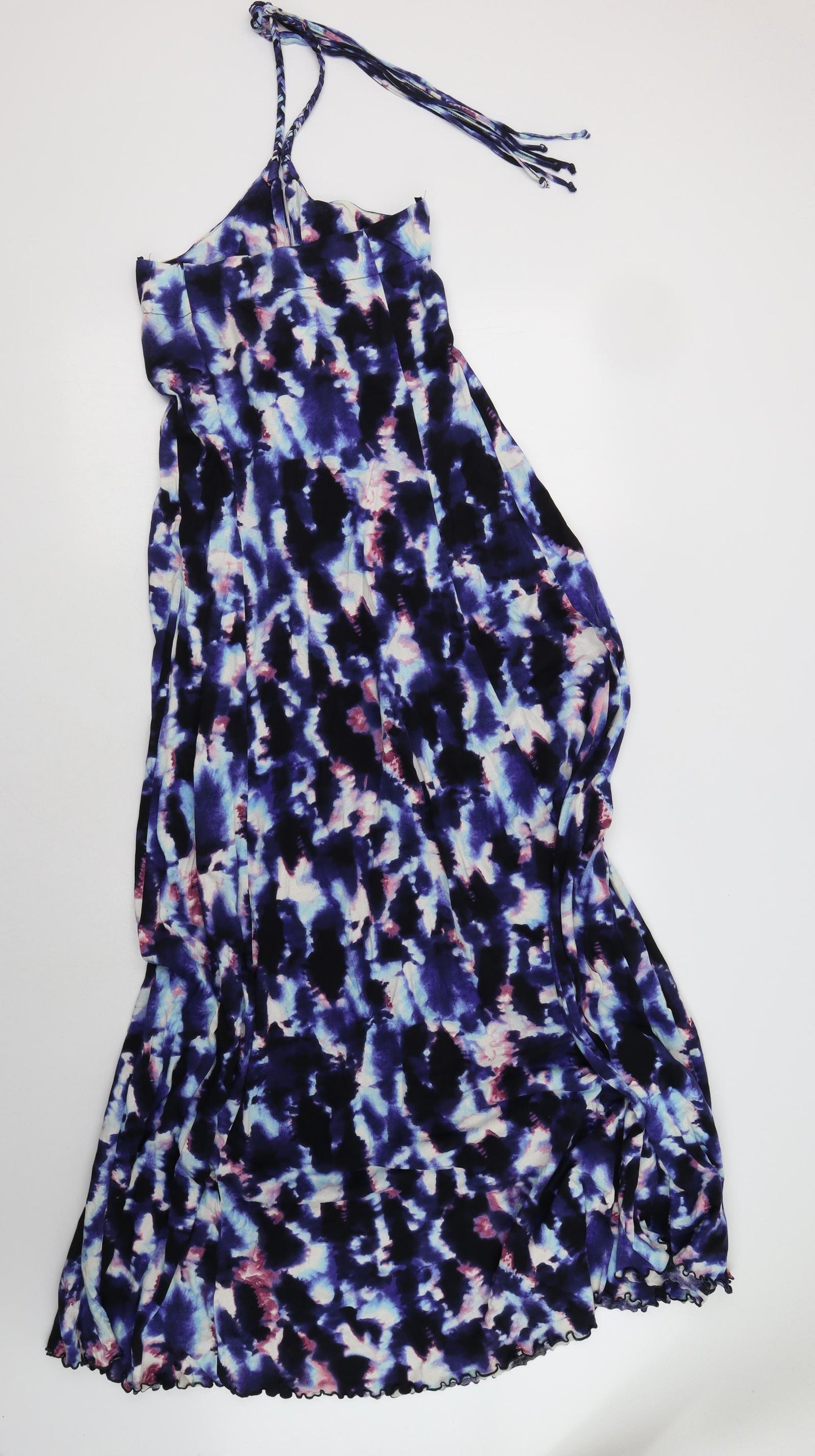 Firetrap Womens Blue Geometric Cotton Maxi  Size S  Halter