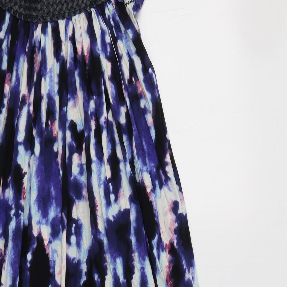 Firetrap Womens Blue Geometric Cotton Maxi  Size S  Halter