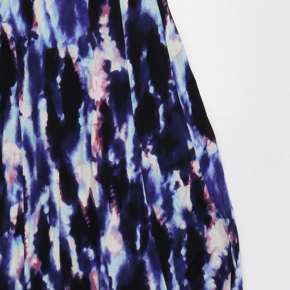 Firetrap Womens Blue Geometric Cotton Maxi  Size S  Halter