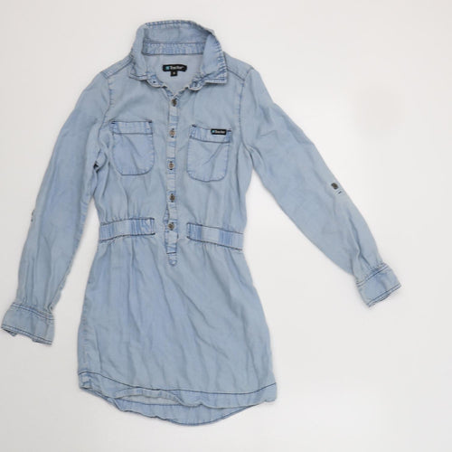 Tractor Womens Blue  Lyocell Basic Button-Up Size S Collared