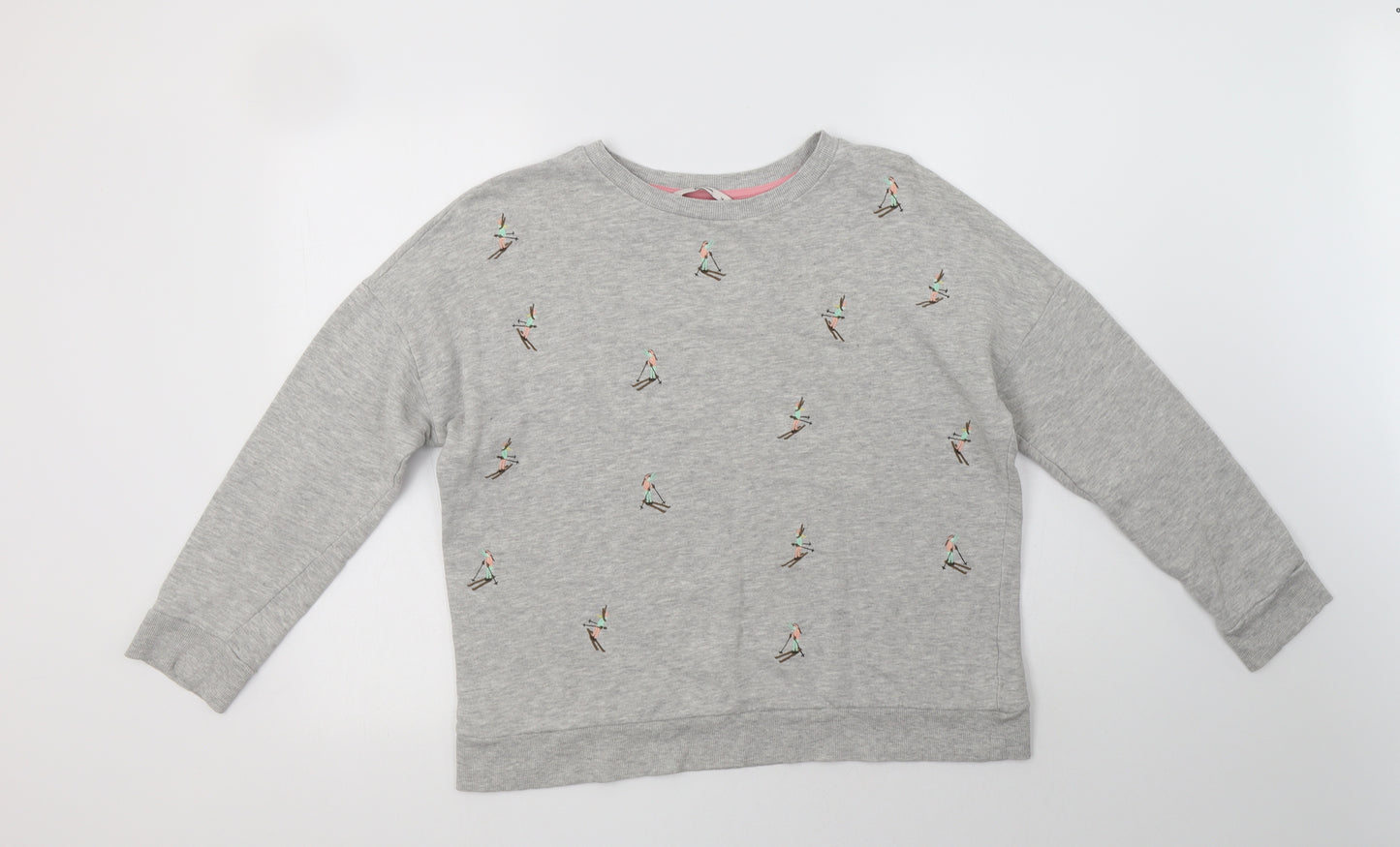 TU Womens Grey Geometric Cotton Pullover Sweatshirt Size 14